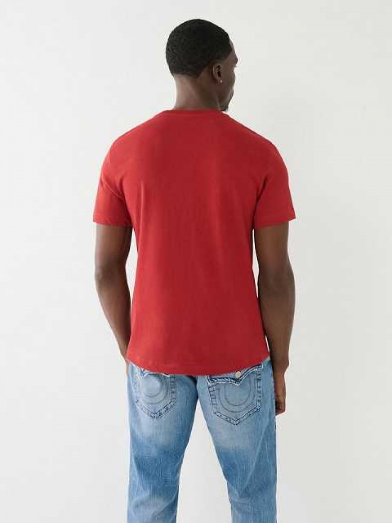 Camiseta True Religion Tr Buddha Logo Crew Neck Hombre Rojas | Colombia-FWJNAQD65