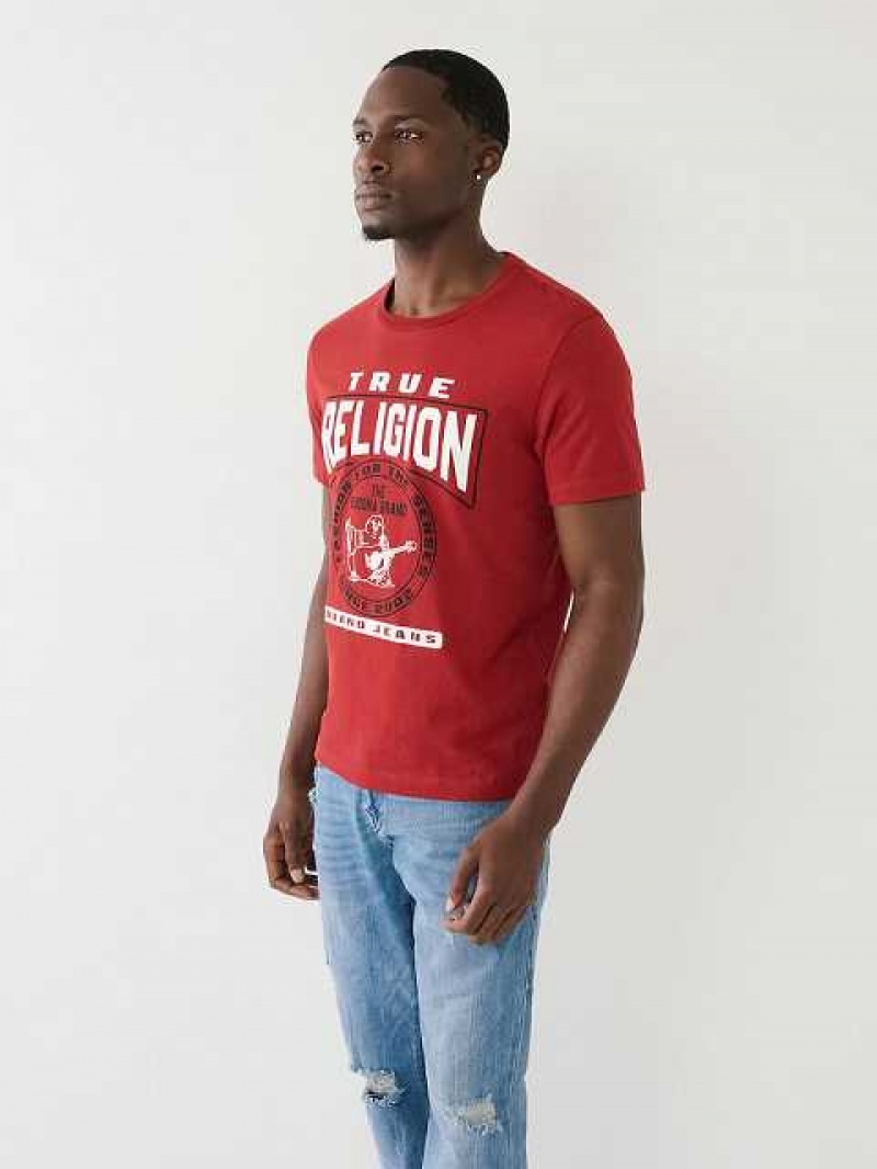 Camiseta True Religion Tr Buddha Logo Crew Neck Hombre Rojas | Colombia-FWJNAQD65