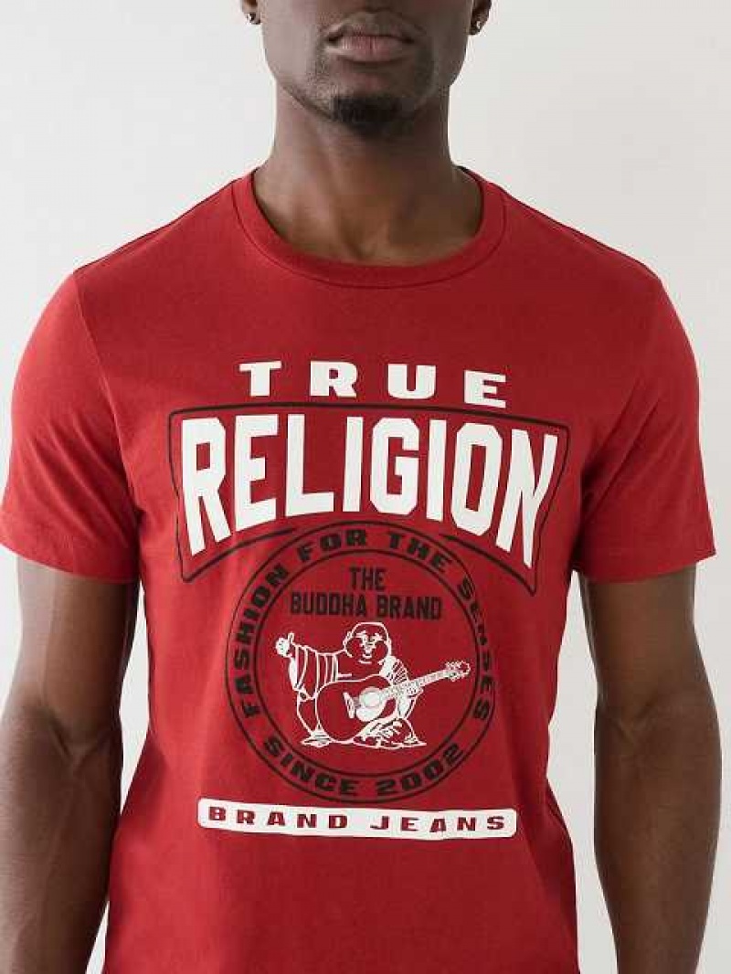 Camiseta True Religion Tr Buddha Logo Crew Neck Hombre Rojas | Colombia-FWJNAQD65