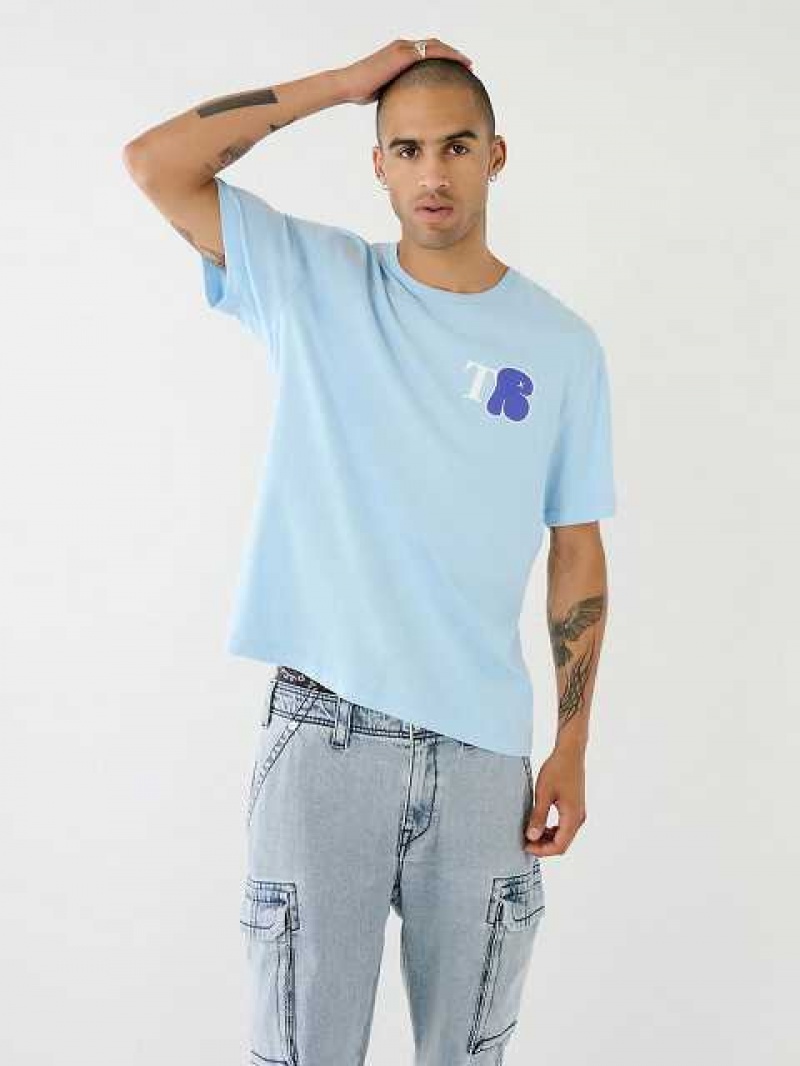 Camiseta True Religion Tr Graffiti Estampadas Relaxed Hombre Azules | Colombia-MHYKTGL65