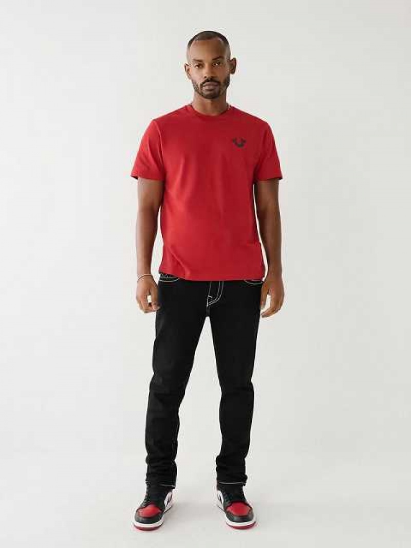 Camiseta True Religion Tr Moda Sense Logo Hombre Rojas | Colombia-VXCUHAB89