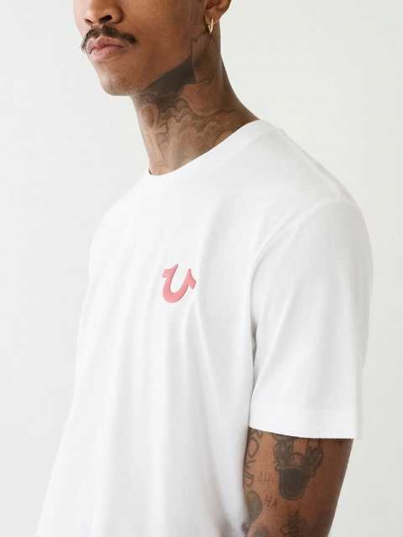 Camiseta True Religion Tr Moda Sense Logo Hombre Blancas | Colombia-EDYKFUI27