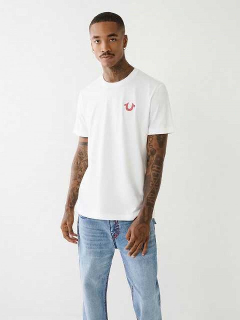 Camiseta True Religion Tr Moda Sense Logo Hombre Blancas | Colombia-EDYKFUI27