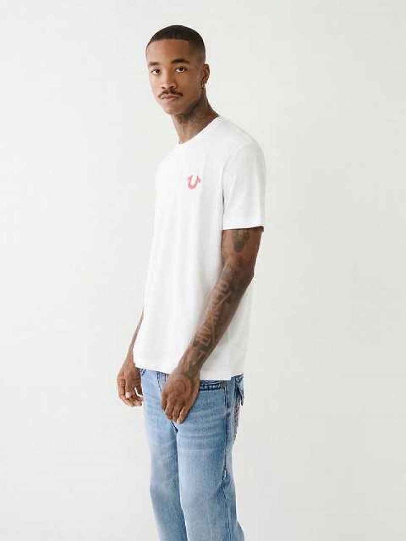 Camiseta True Religion Tr Moda Sense Logo Hombre Blancas | Colombia-EDYKFUI27