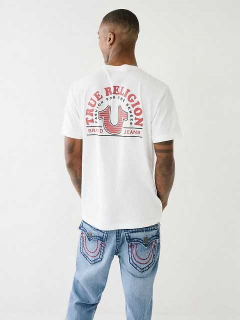 Camiseta True Religion Tr Moda Sense Logo Hombre Blancas | Colombia-EDYKFUI27