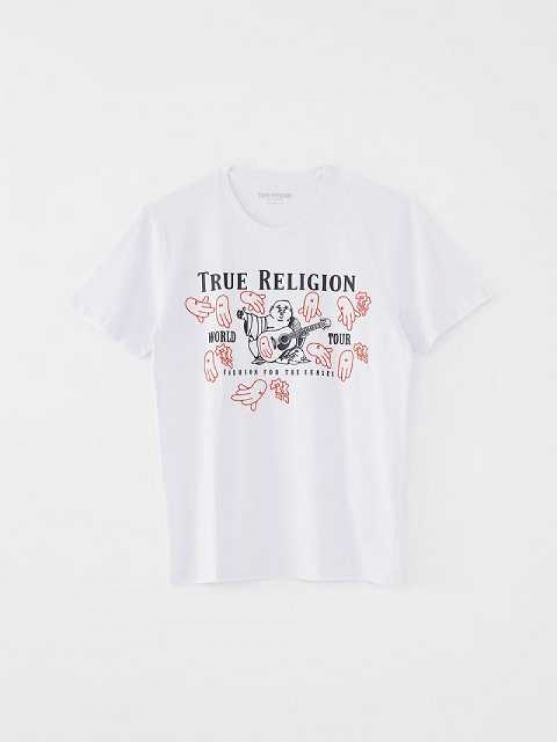 Camiseta True Religion Tr X Blu Boy Logo Hombre Blancas | Colombia-PIJXZVM53