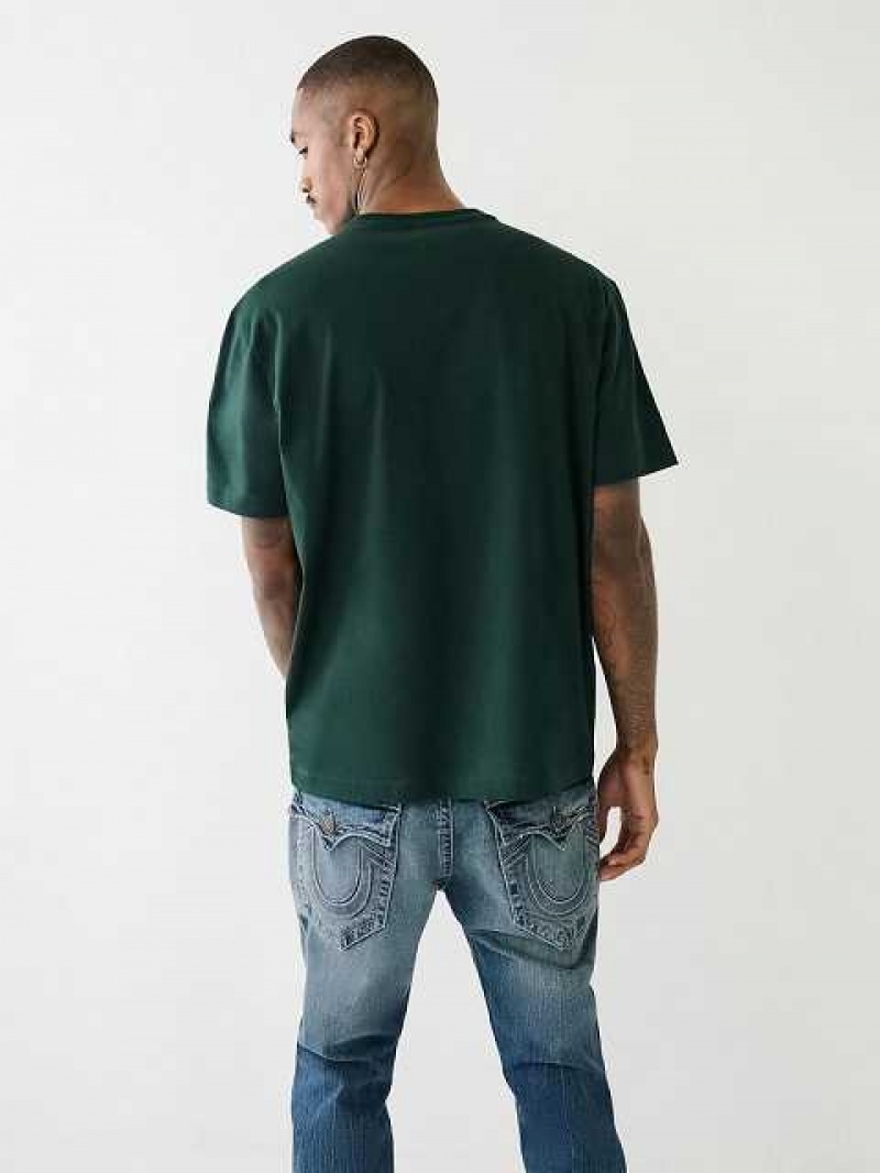 Camiseta True Religion True 02 Logo Hombre Verde Oscuro | Colombia-SMNJERD94