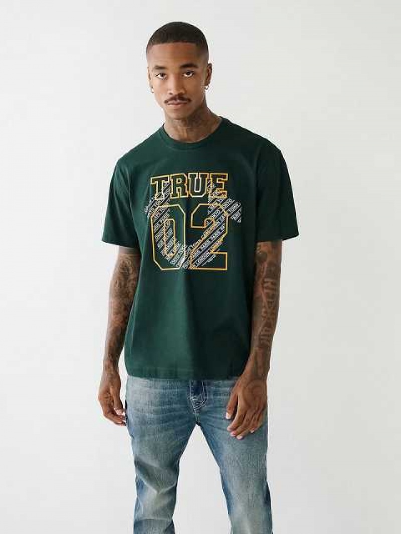 Camiseta True Religion True 02 Logo Hombre Verde Oscuro | Colombia-SMNJERD94