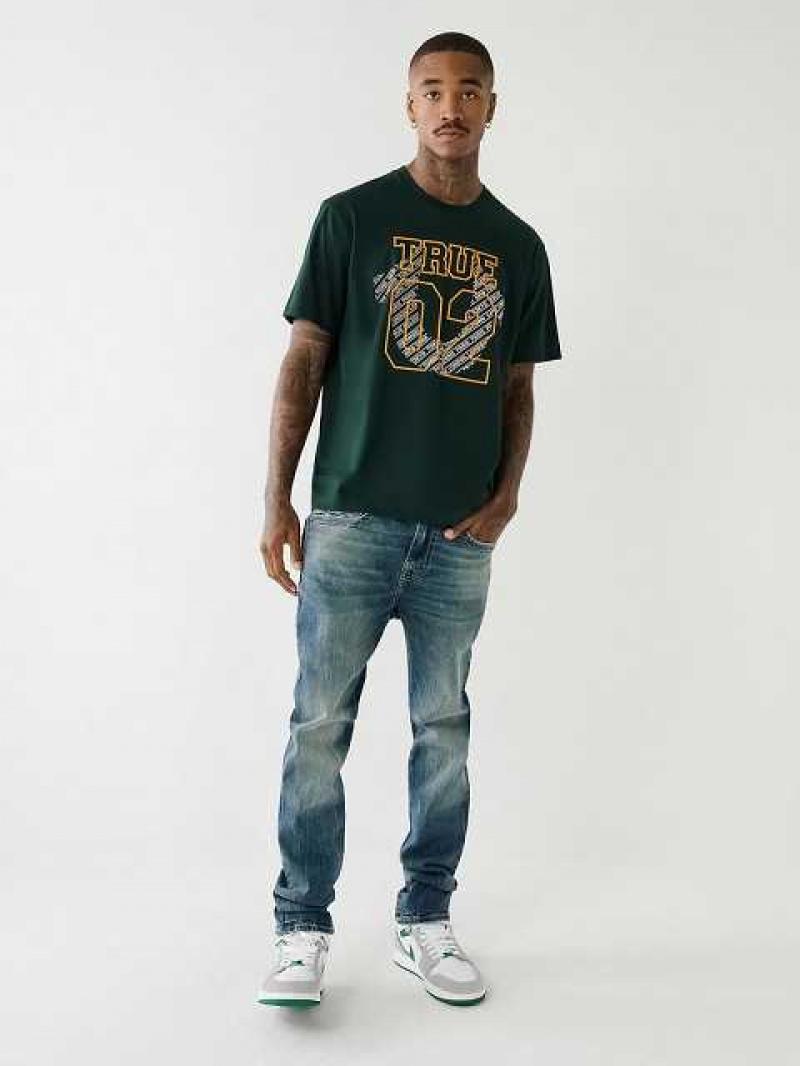 Camiseta True Religion True 02 Logo Hombre Verde Oscuro | Colombia-SMNJERD94