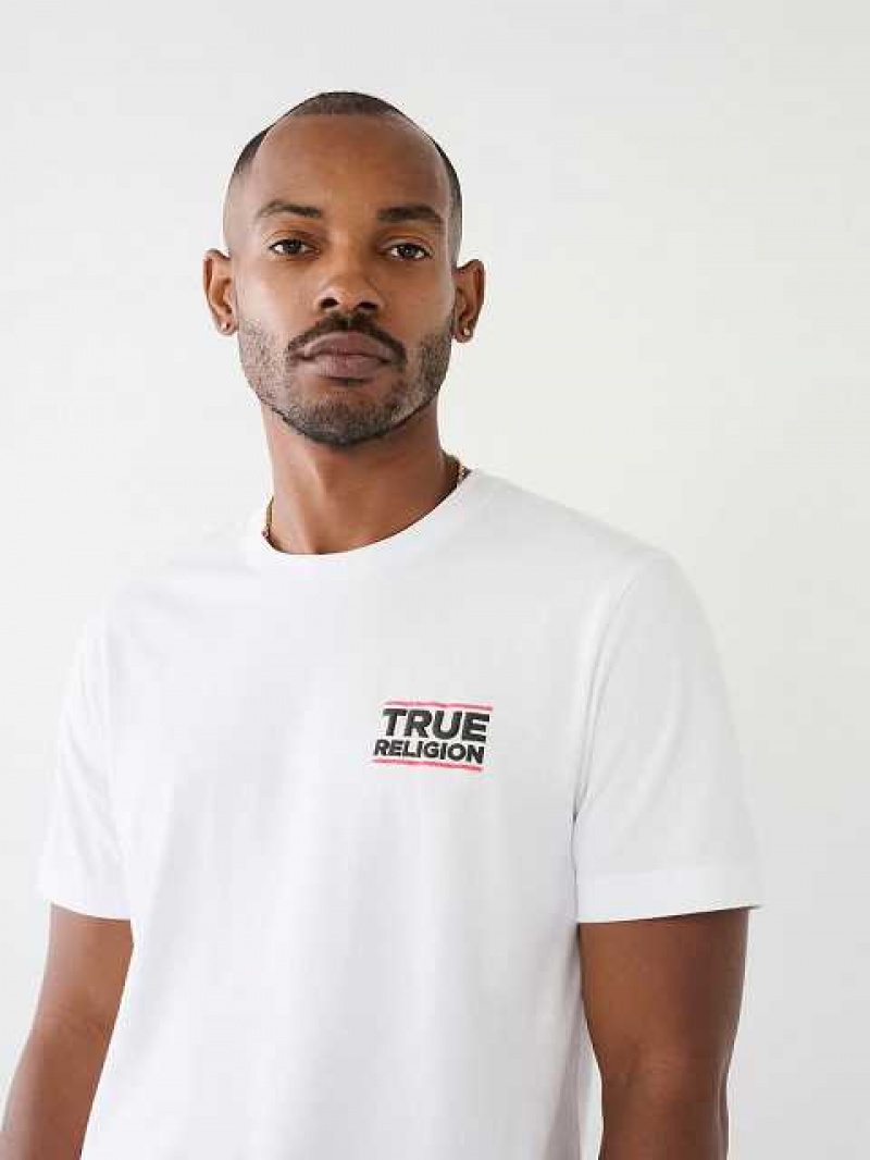 Camiseta True Religion True Buddha Hombre Blancas | Colombia-JIGZQPF62