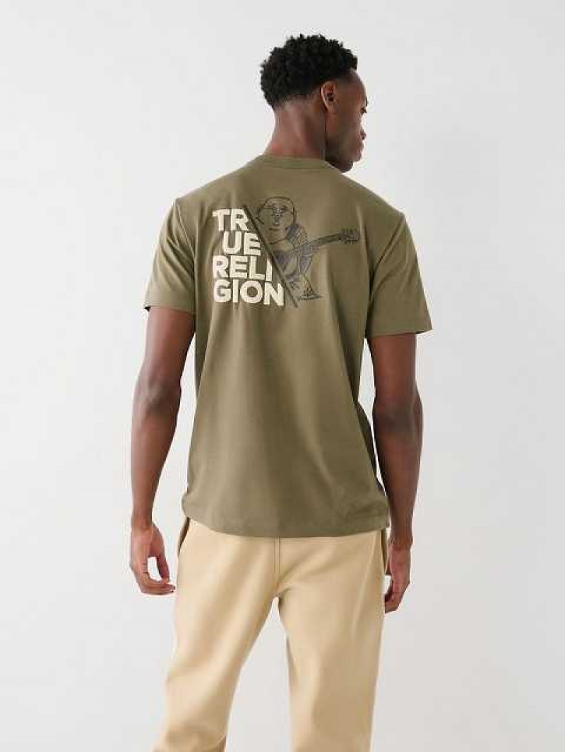 Camiseta True Religion True Buddha Hombre Verde | Colombia-FVYRQLX28