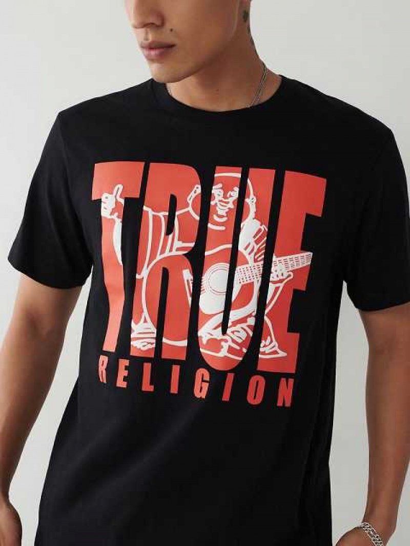 Camiseta True Religion True Buddha Hombre Negras | Colombia-FZQIHKG16