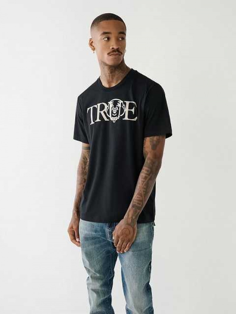 Camiseta True Religion True Buddha Logo Hombre Negras | Colombia-VIFERPW27