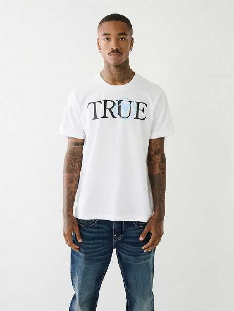 Camiseta True Religion True Buddha Logo Hombre Blancas | Colombia-JTSXOGY07