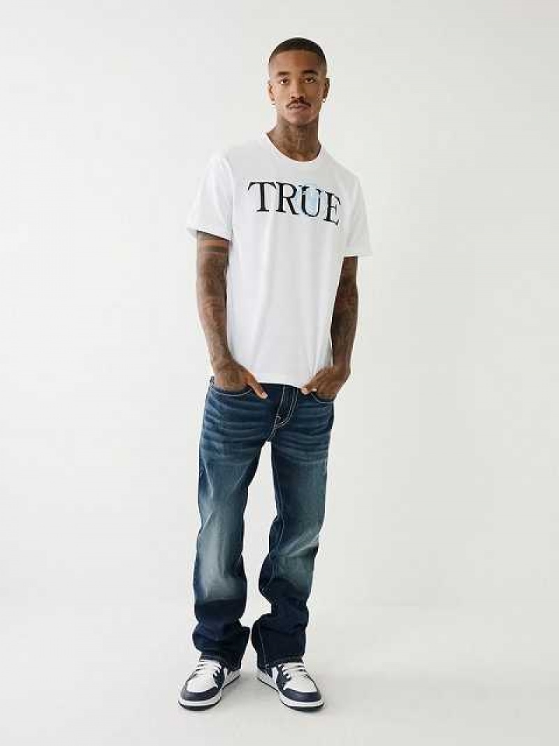 Camiseta True Religion True Buddha Logo Hombre Blancas | Colombia-JTSXOGY07