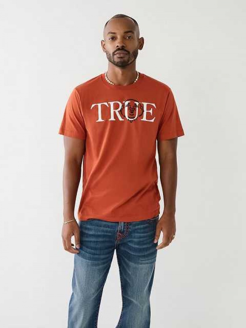 Camiseta True Religion True Buddha Logo Hombre Naranjas | Colombia-IERGMTO58