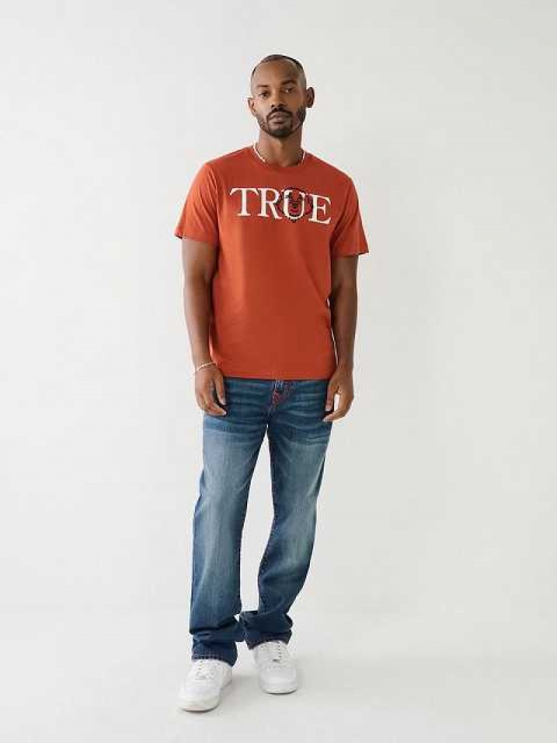 Camiseta True Religion True Buddha Logo Hombre Naranjas | Colombia-IERGMTO58