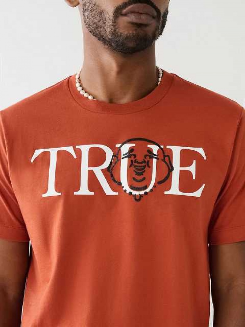 Camiseta True Religion True Buddha Logo Hombre Naranjas | Colombia-IERGMTO58