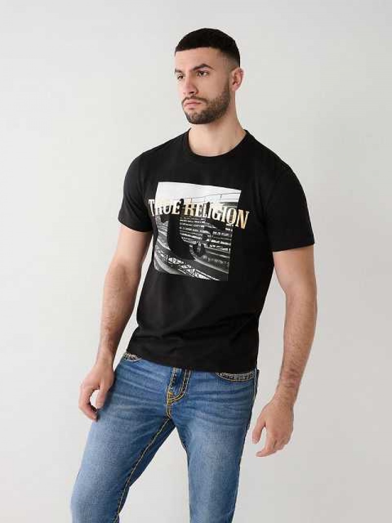 Camiseta True Religion True Estampadas Hombre Negras | Colombia-CRGFXPV71