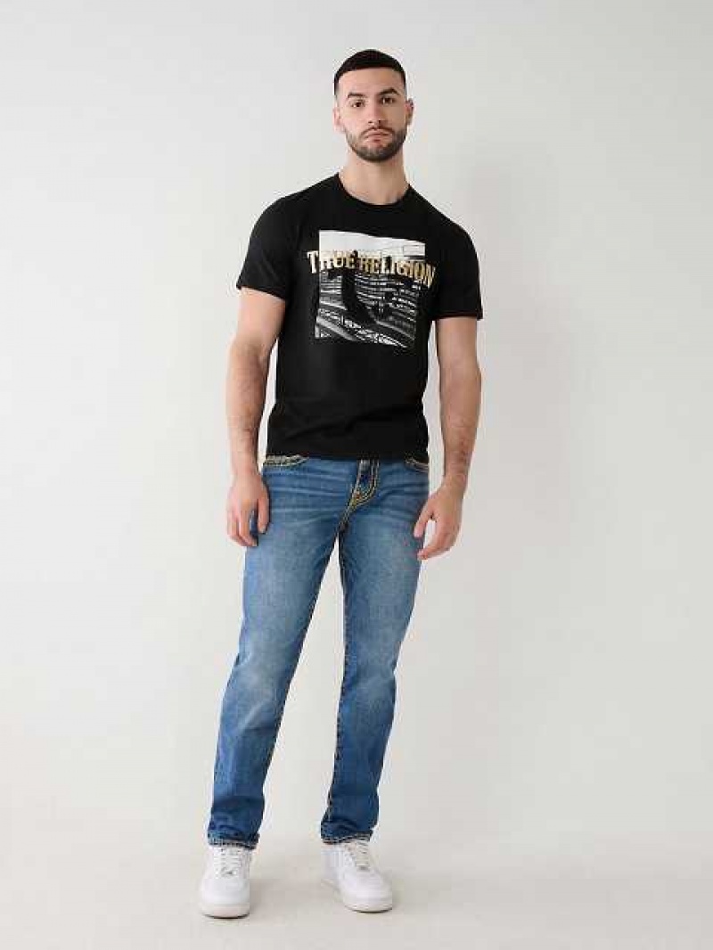 Camiseta True Religion True Estampadas Hombre Negras | Colombia-CRGFXPV71