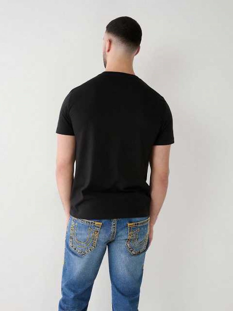 Camiseta True Religion True Estampadas Hombre Negras | Colombia-CRGFXPV71