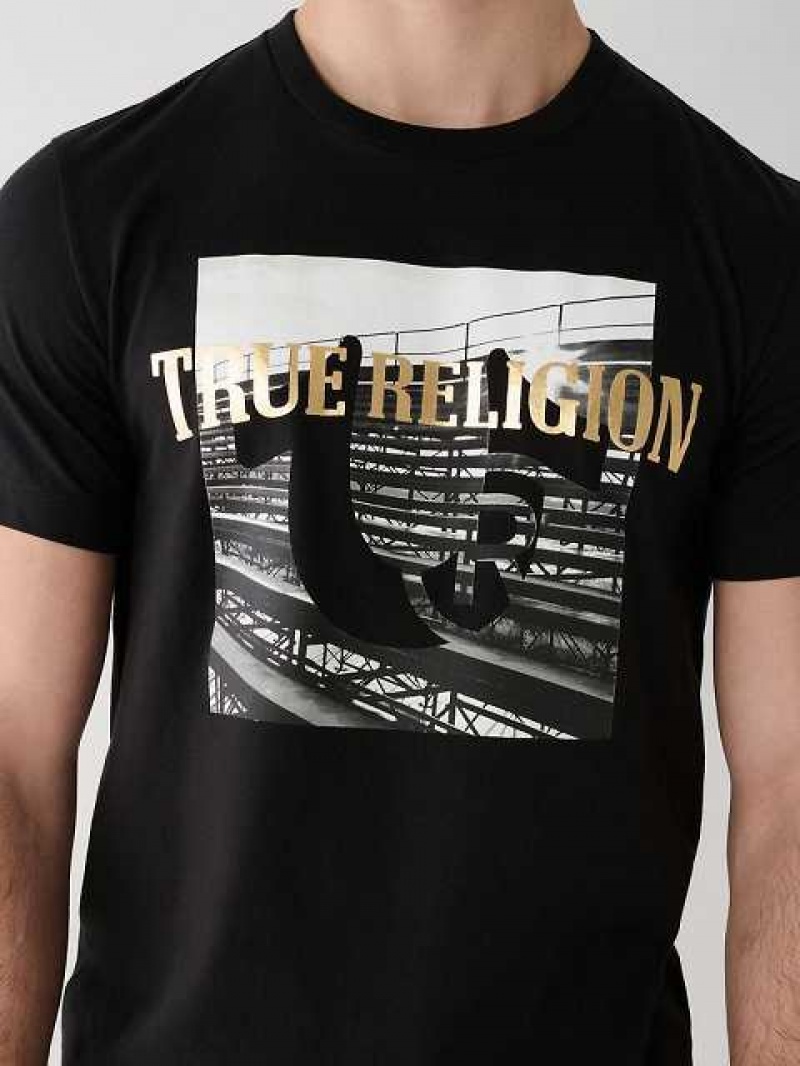 Camiseta True Religion True Estampadas Hombre Negras | Colombia-CRGFXPV71