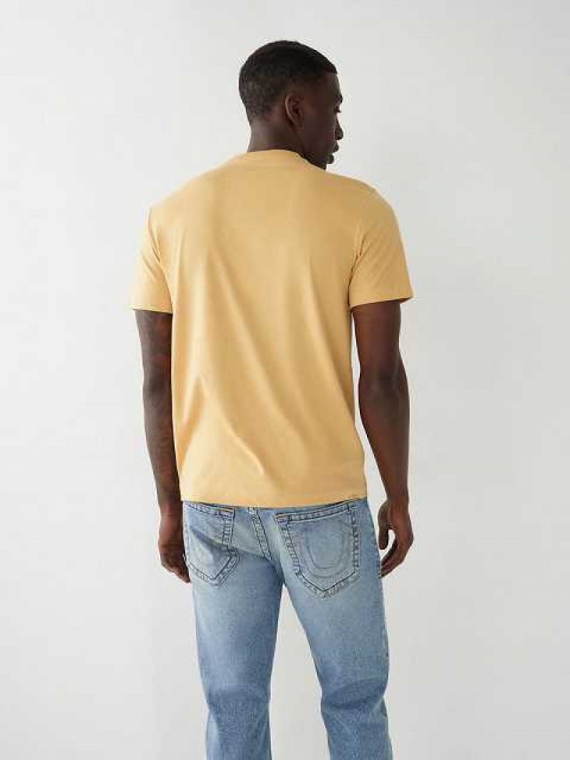 Camiseta True Religion True Estampadas Hombre Amarillo Oscuro | Colombia-RQZHYWT54