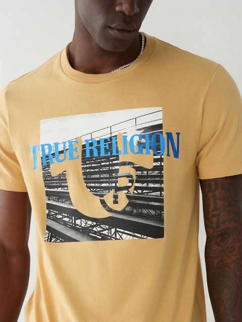 Camiseta True Religion True Estampadas Hombre Amarillo Oscuro | Colombia-RQZHYWT54