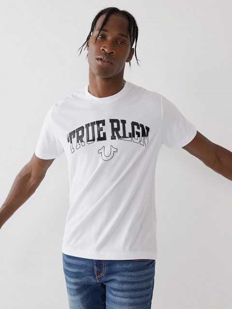 Camiseta True Religion True Logo Hombre Blancas | Colombia-UKILTRN90