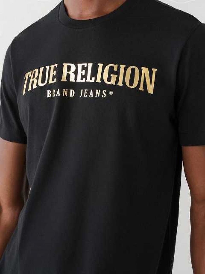 Camiseta True Religion True Logo Hombre Negras | Colombia-PSUFONK18