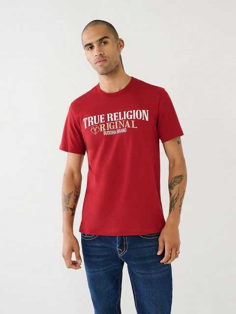 Camiseta True Religion True Logo Hombre Rojas | Colombia-ZPRLVNJ51