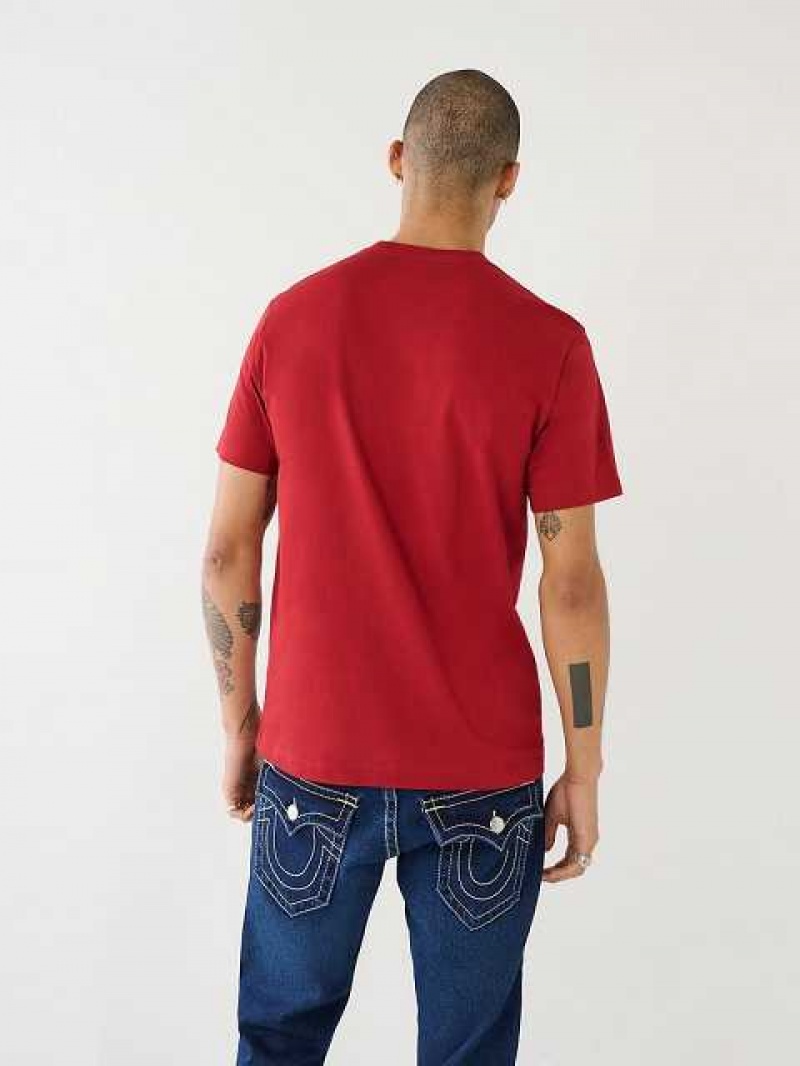 Camiseta True Religion True Logo Hombre Rojas | Colombia-ZPRLVNJ51