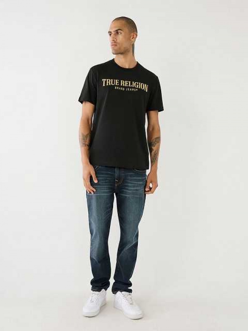 Camiseta True Religion True Logo Hombre Negras | Colombia-YDIGSPC64