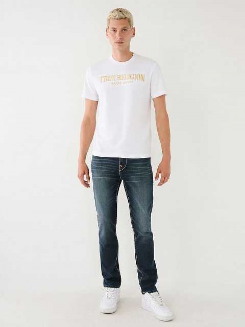 Camiseta True Religion True Logo Hombre Blancas | Colombia-RVZDYGI03