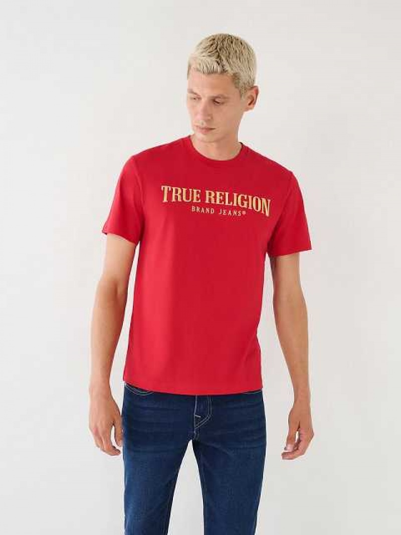 Camiseta True Religion True Logo Hombre Rojas | Colombia-SBRZDIP98