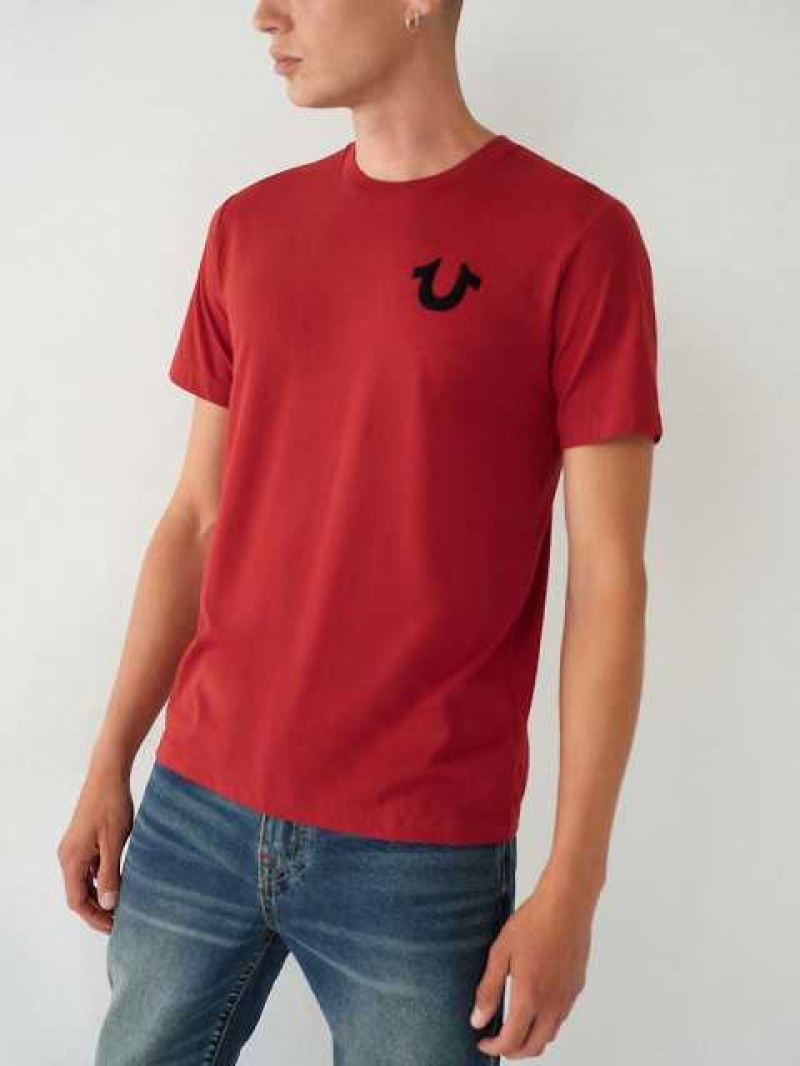 Camiseta True Religion True Logo Hombre Rojas | Colombia-GSKCMBN01