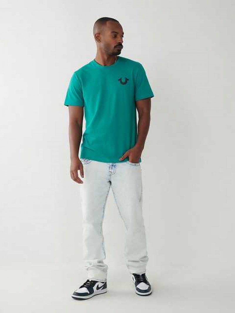 Camiseta True Religion True Logo Hombre Verde | Colombia-TUEFPWM81