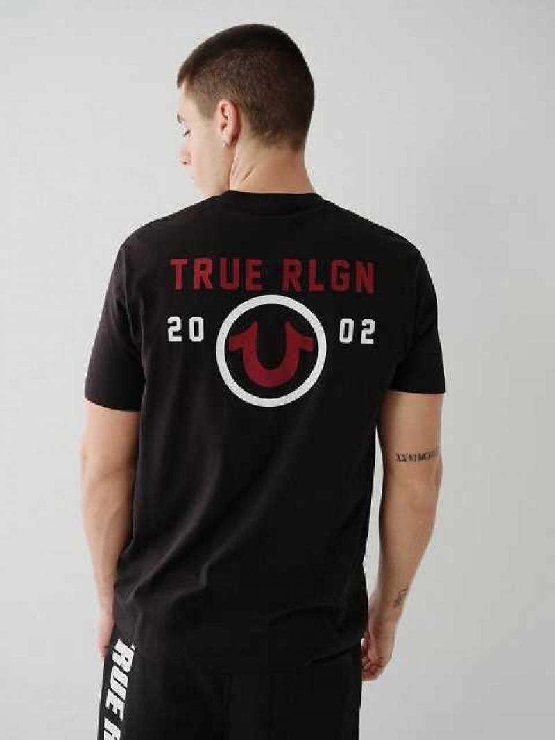 Camiseta True Religion True Logo Hombre Negras | Colombia-CVLKMOA81