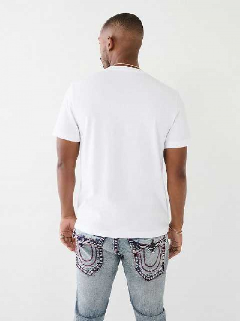 Camiseta True Religion True Logo Hombre Blancas | Colombia-ADCMNHV93