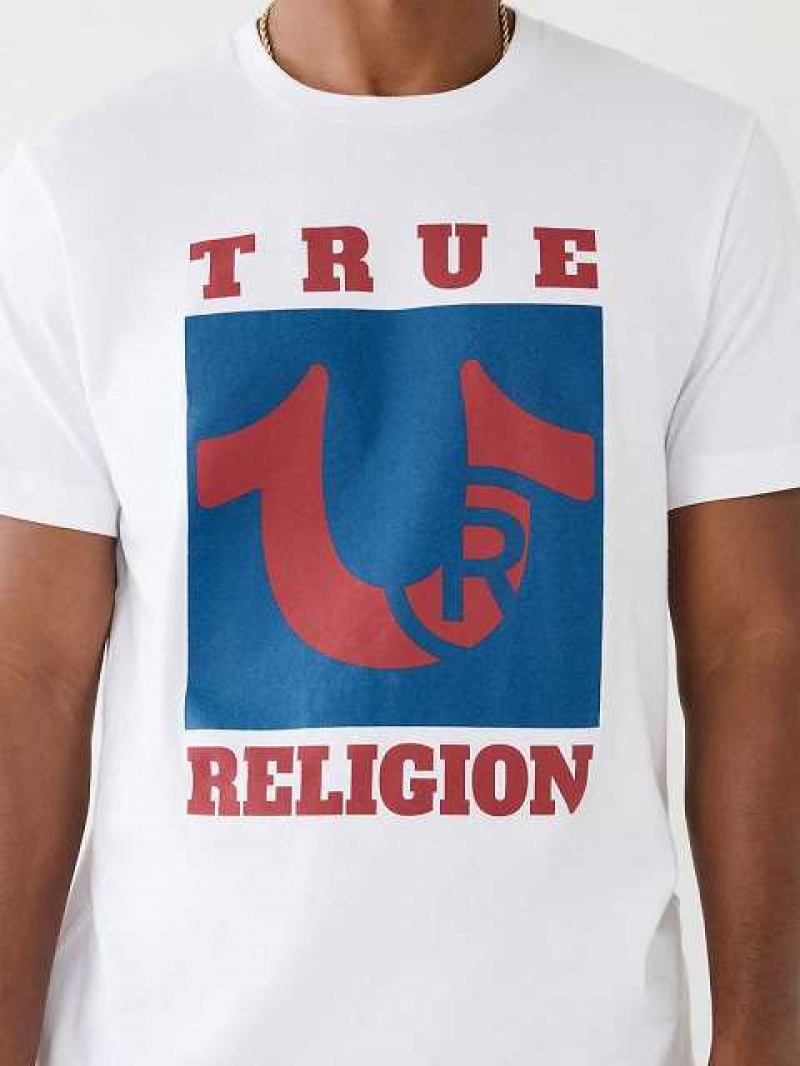 Camiseta True Religion True Logo Hombre Blancas | Colombia-ADCMNHV93