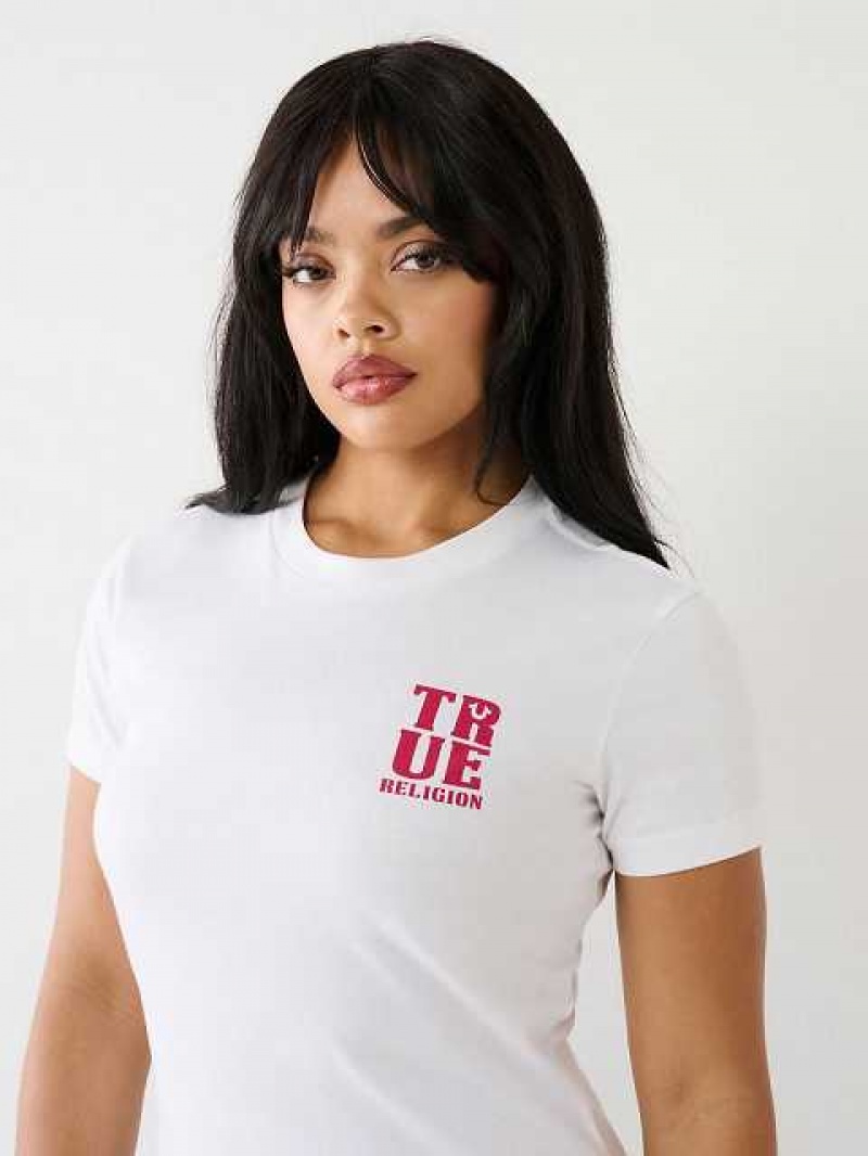 Camiseta True Religion True Logo Mujer Blancas | Colombia-HBKOXTS35