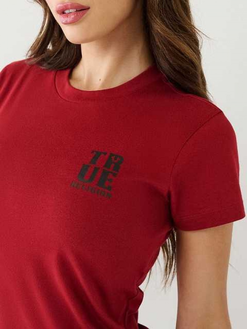 Camiseta True Religion True Logo Mujer Rojas | Colombia-SQMCLNI75