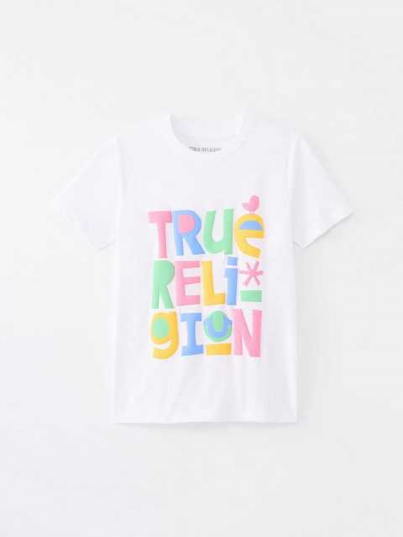 Camiseta True Religion True Niños Blancas | Colombia-VPNWYOS68