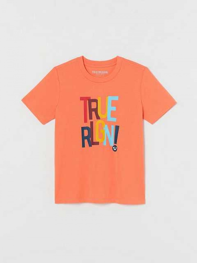 Camiseta True Religion True Niños Naranjas Rosas | Colombia-UYACBXJ39