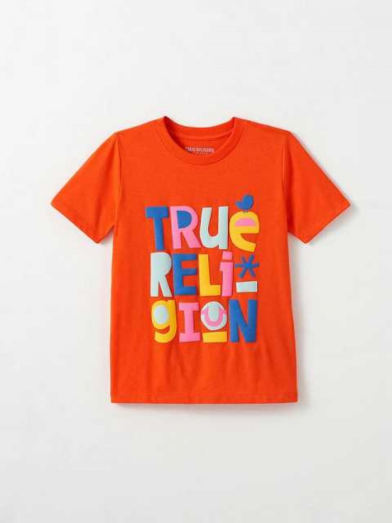 Camiseta True Religion True Niños Naranjas | Colombia-MLXERWO42