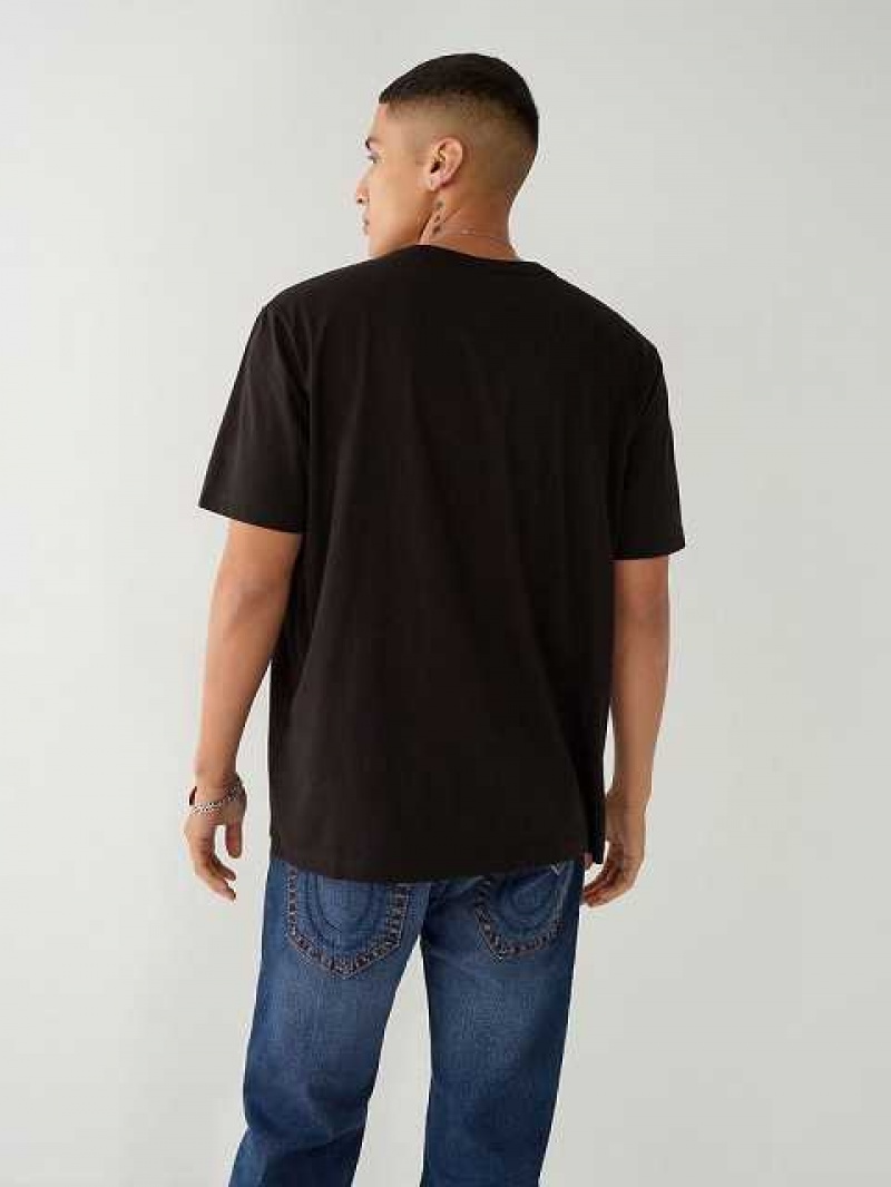 Camiseta True Religion True Relaxed Hombre Negras | Colombia-GJYMLWT89