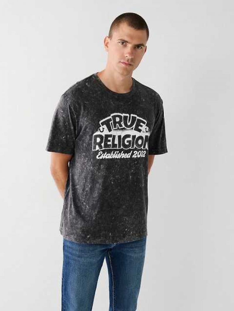 Camiseta True Religion True Relaxed Hombre Negras | Colombia-WQURESY73