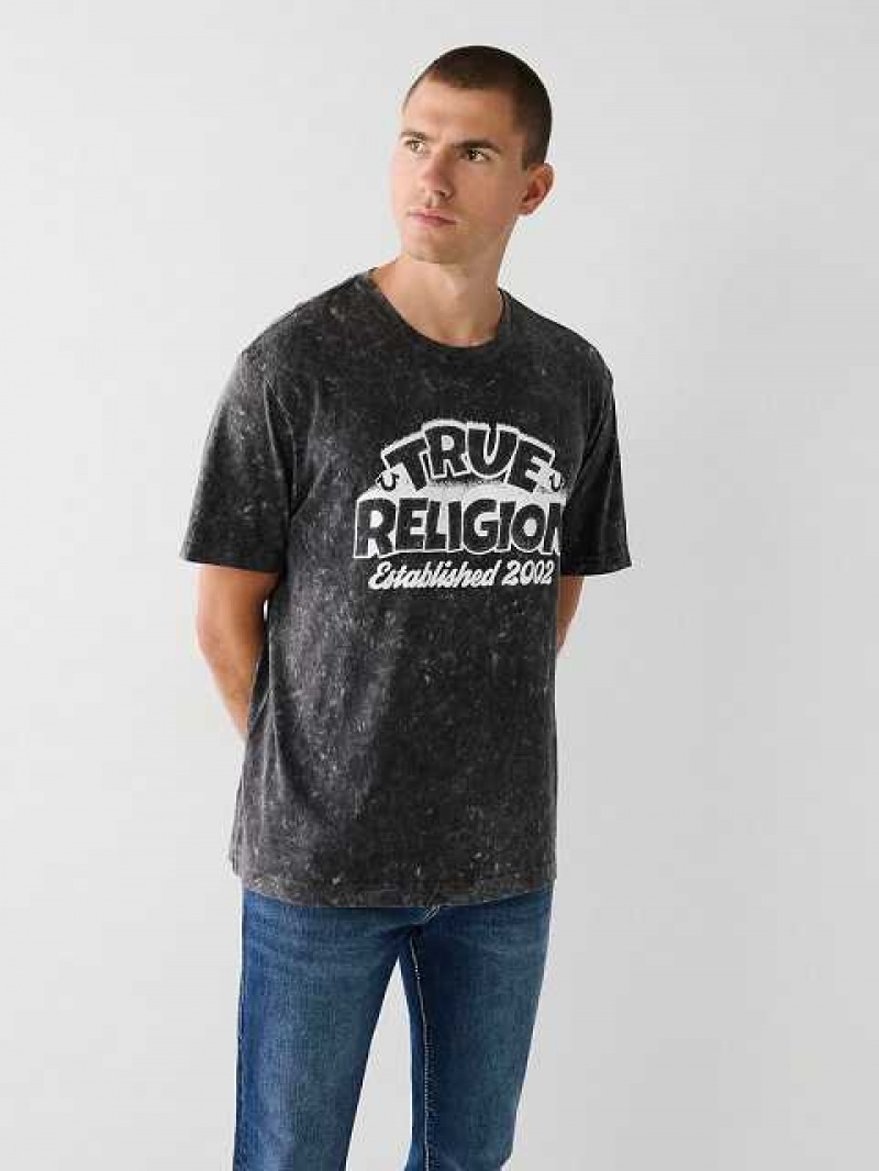 Camiseta True Religion True Relaxed Hombre Negras | Colombia-WQURESY73