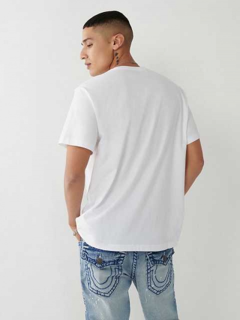 Camiseta True Religion True Relaxed Hombre Blancas | Colombia-QXOZUCW54