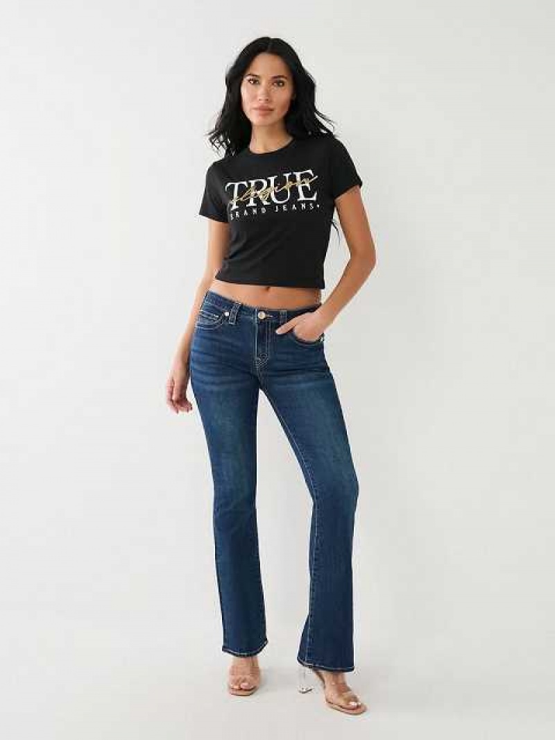 Camiseta True Religion True Rlgn Crew Mujer Negras | Colombia-LJYHWEB71